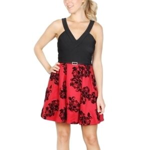 CRYSTAL DOLLS Womens Black Sleeveless Short Fit + Flare Party Dress 17